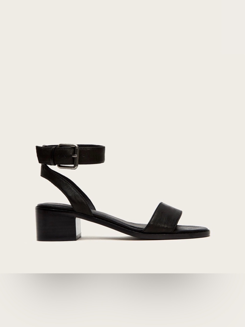 FRYE Cindy 2 Piece  Leather Sandal  Black Strappy Block Heel EUC WORN ONCE! Sz 8